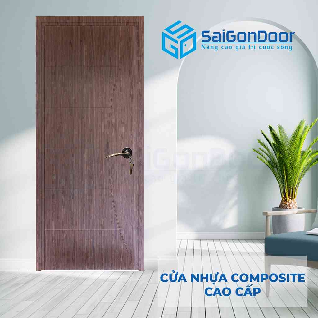 Cửa nhựa giả gỗ Composite dùng làm cửa phòng ngủ